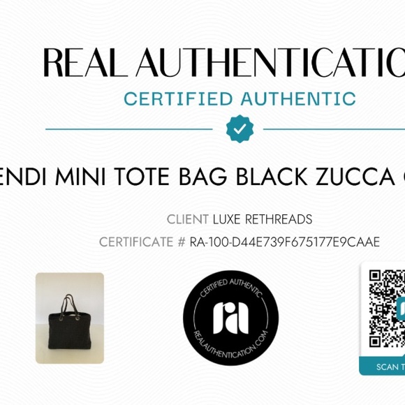 FENDI Mini Tote Bag Black on Black Zucca Canvas - Picture 14 of 16